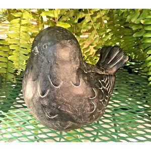 Black Chubby Bird for Garden or Sunroom Decor Figurine Decoration